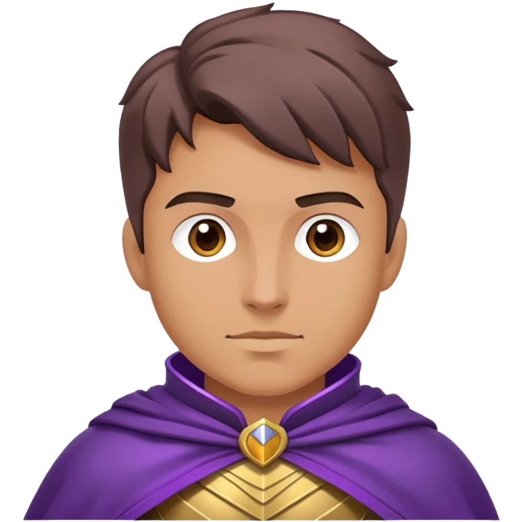 A hero in armor with a purple cloak emoji