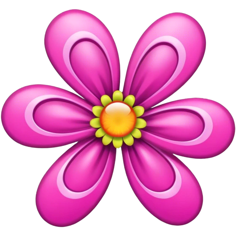 Pink bow with a psychedelic style flower  emoji