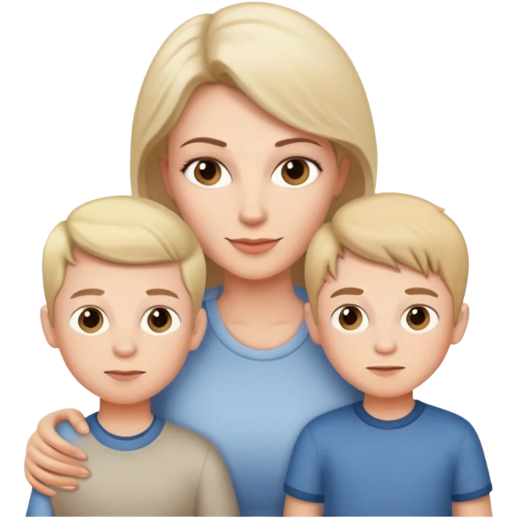 Mom and 3 boys  emoji