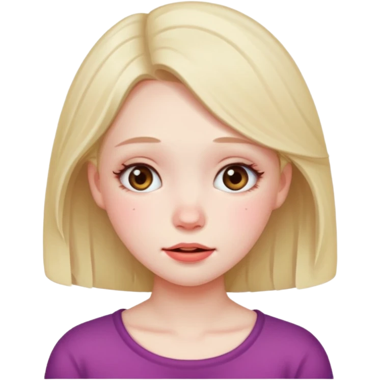 a pretty girl who is embarrassed emoji