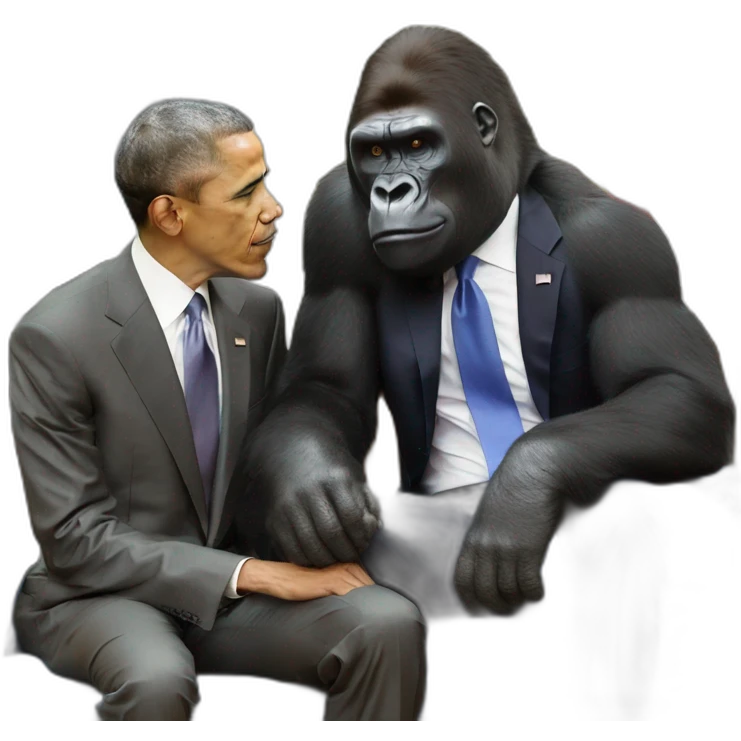 Buff Gorilla chilling with Barack Obama emoji