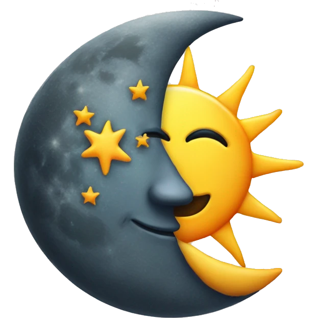 Sun on moon emoji