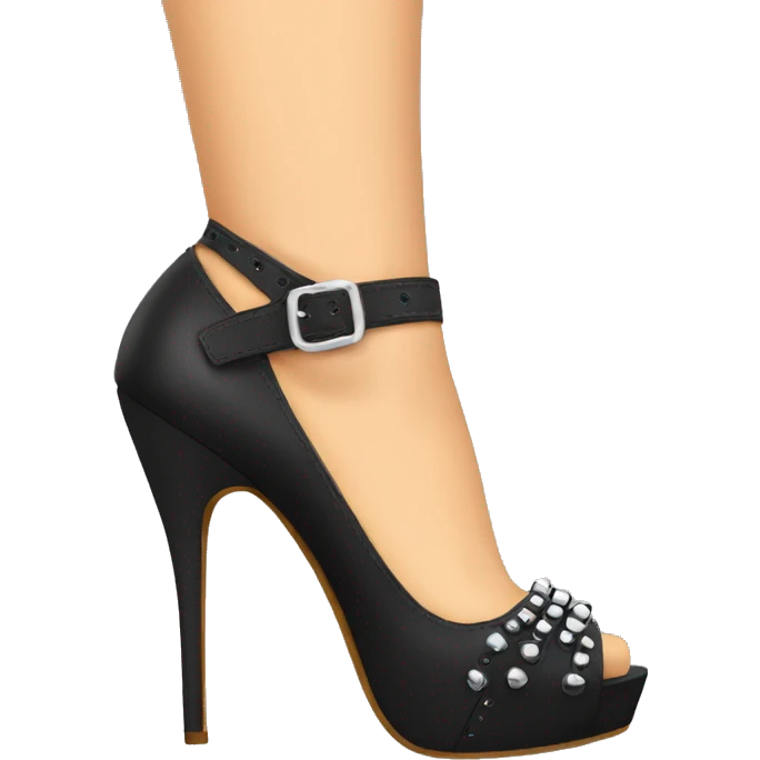 Black rivet heels  emoji