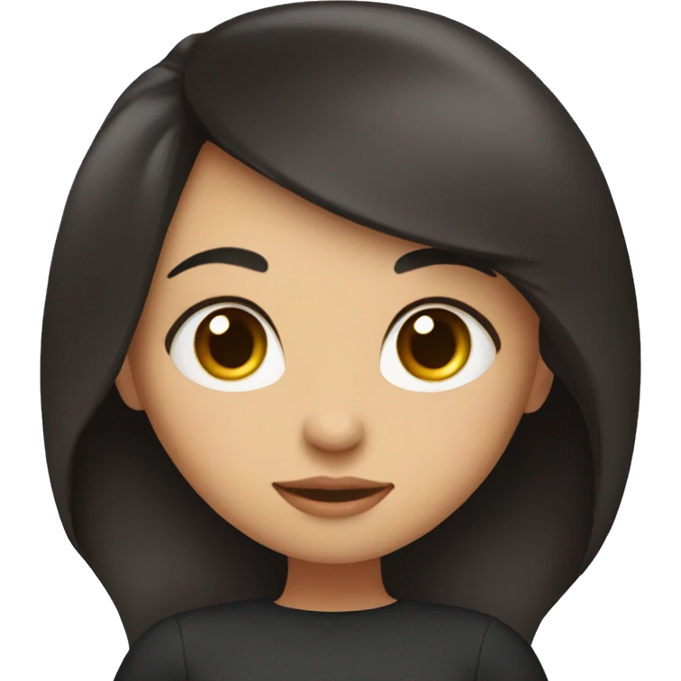 Girl with long black hair kissing girl with short brown hair emoji