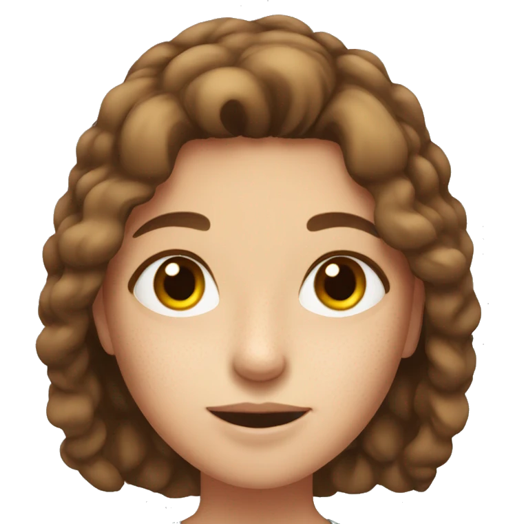 girl with brown hair and freckles on her face emoji