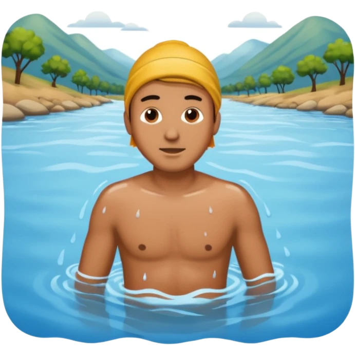 A man who falling down in river emoji