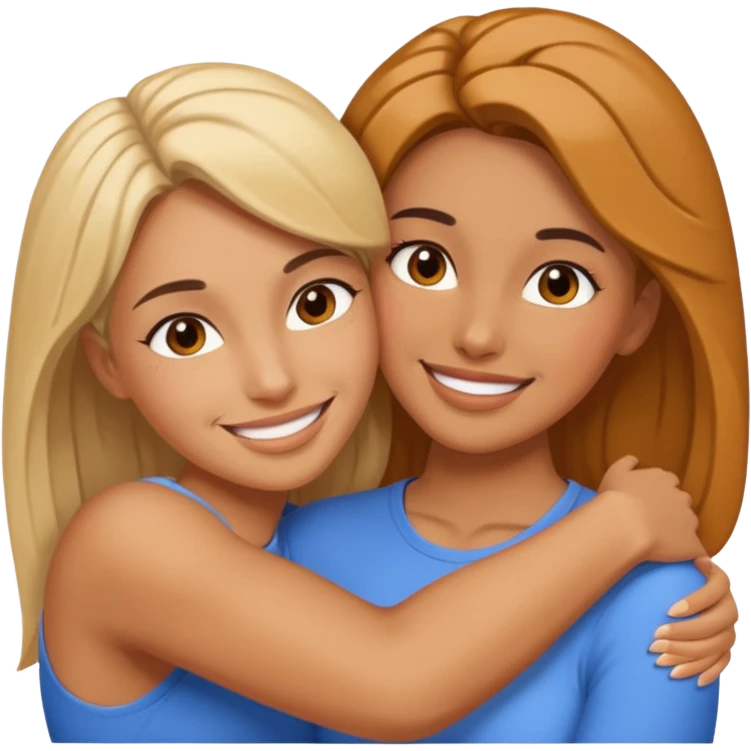 women strong hug emoji