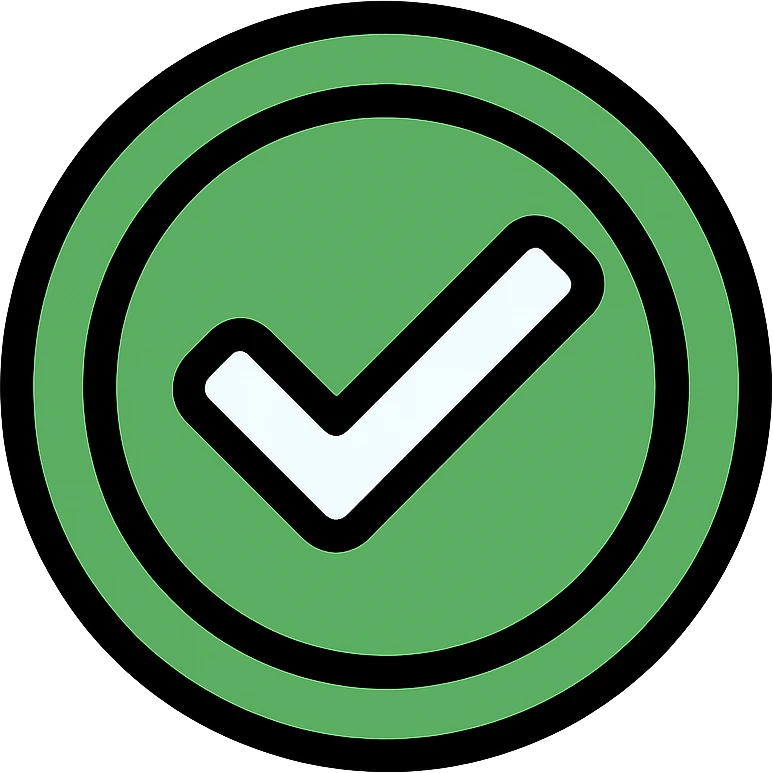 white heavy check mark, color outline icon style, green check mark with subtle shading, modern and friendly emoji