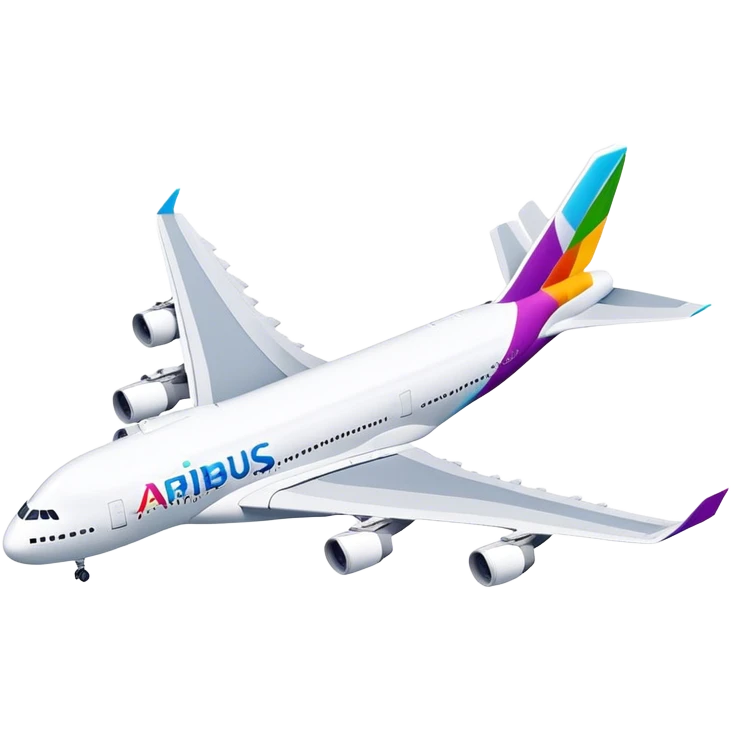 Airbus A380 - Airbus (Model Year: 2021) (Iconic colour: White with colorful tail) emoji