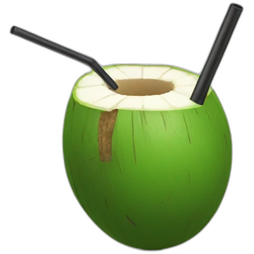 green coconut with a straw emoji