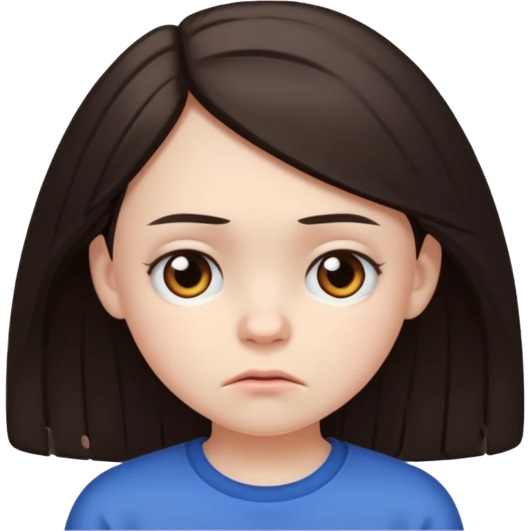 11 years old  dark brown hair hate the world emoji