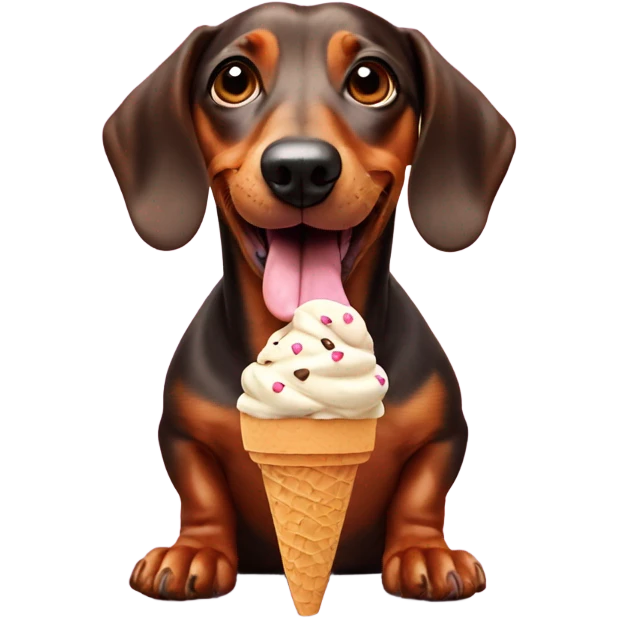 weiner dog with ice cream  emoji