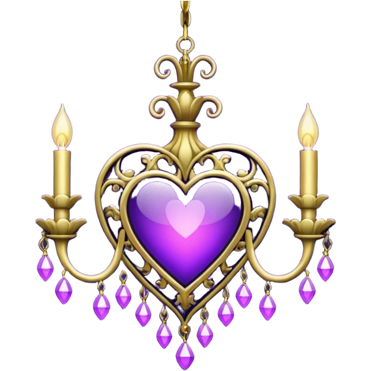 heart with purple gothic chandelier emoji