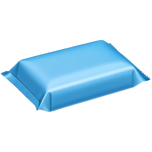 blue rectangular cardboard candy packet emoji