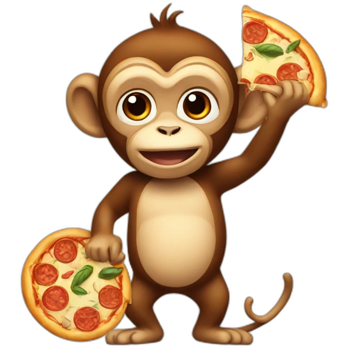 Monkey with pizza emoji