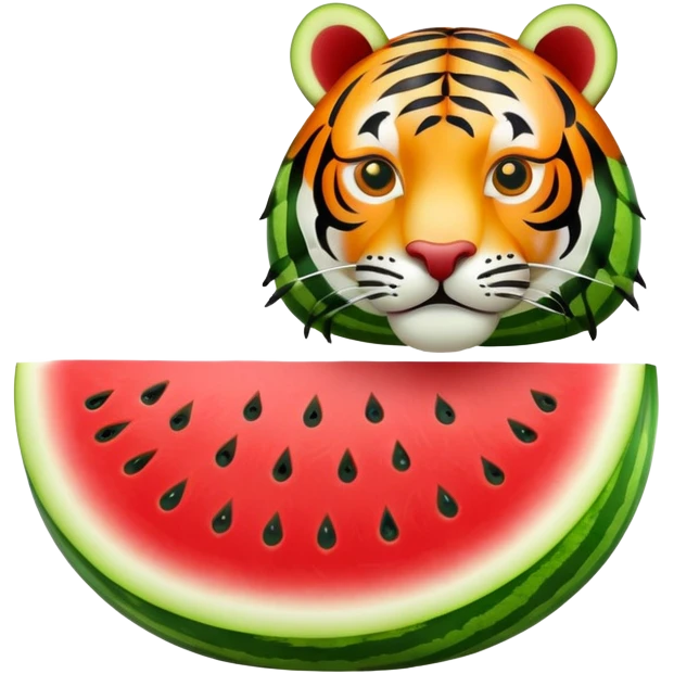 watermelon carved into tiger shape emoji