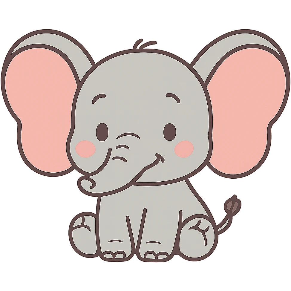 flat toon baby dumbo elephant emoji