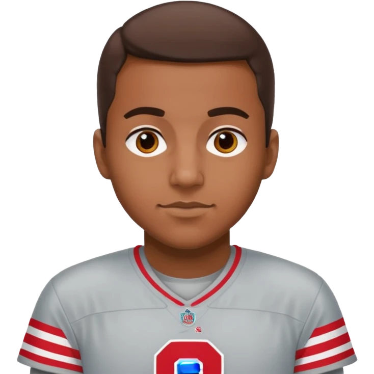 Brown Aussie wearing Ohio state jersey emoji