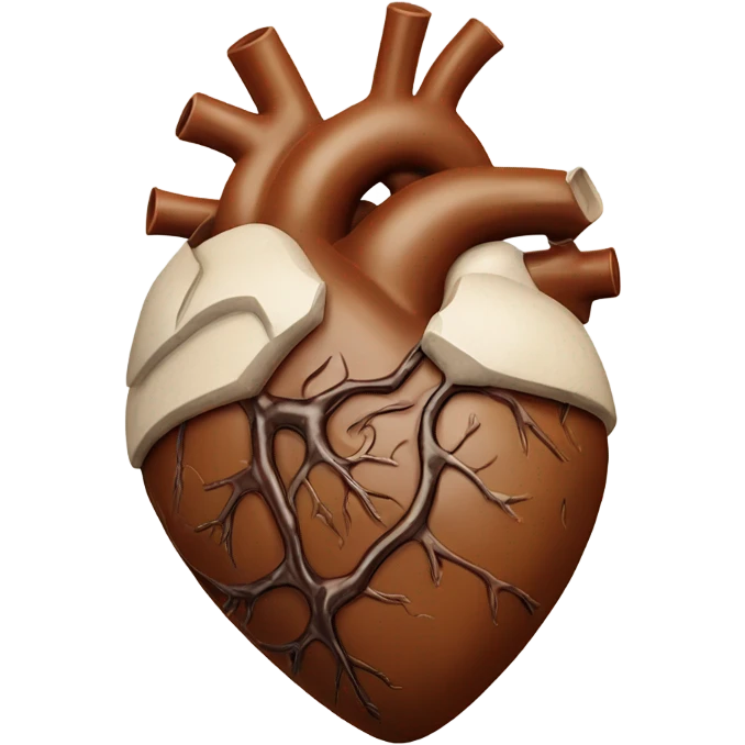 Brown anatomy heart emoji