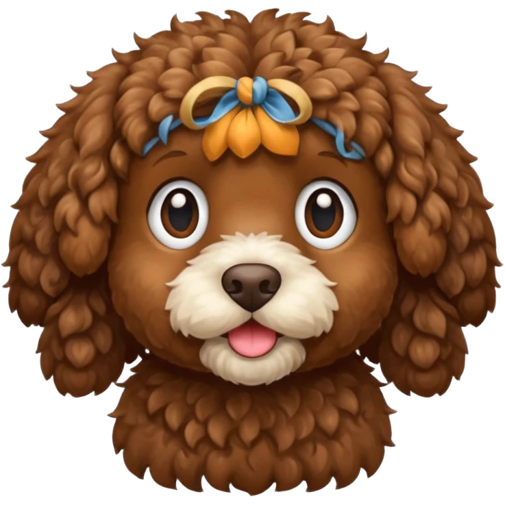 Cozy autumn brown cockapoo emoji