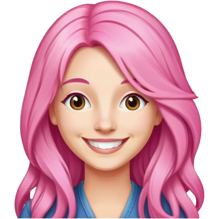 Dana Dawson cheveux long rose.sourore emoji