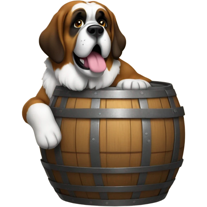 St. Bernard with a barrel emoji