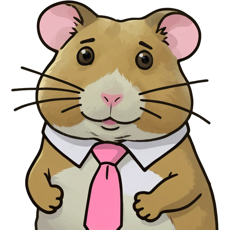Hamster with pink tie emoji