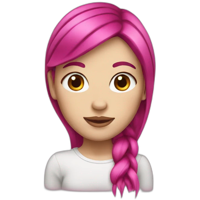 White girl with magenta hair  emoji