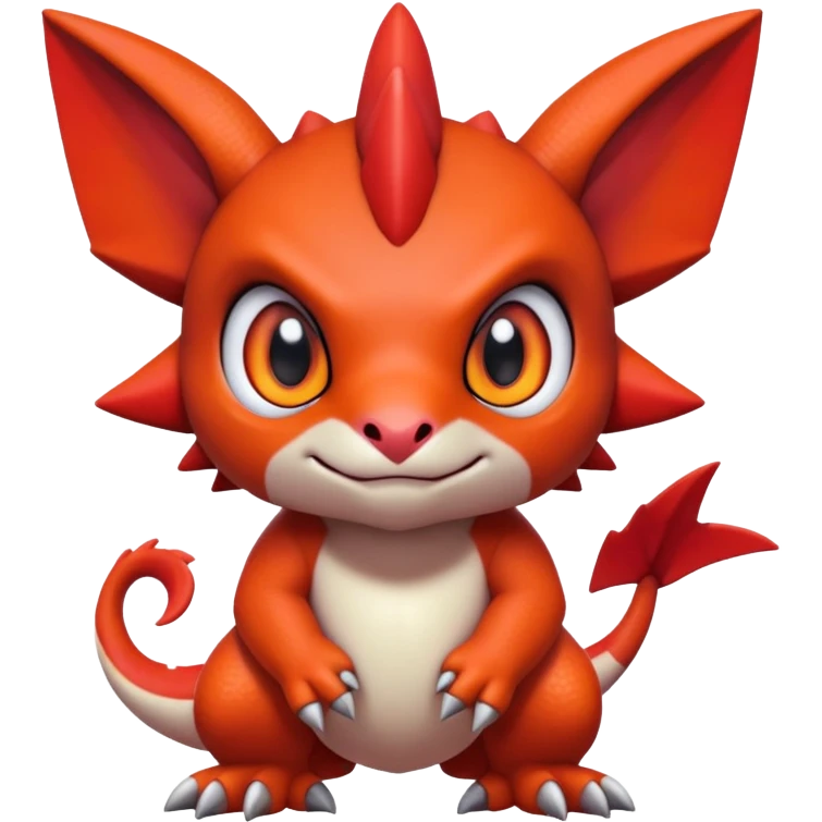 Cute Baby Digimon-Guilmon-Tyrunt-hybrid (full body) emoji