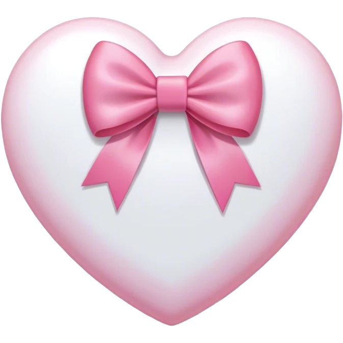 white heart with pink bow emoji
