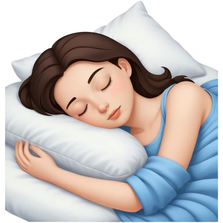 Brunette girl sleeping emoji