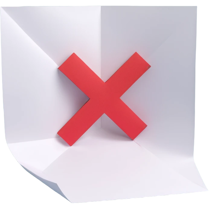 Paper with a red x emoji