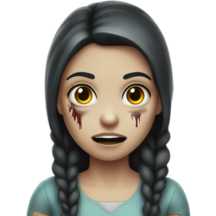 Brunette girl zombie horror  emoji