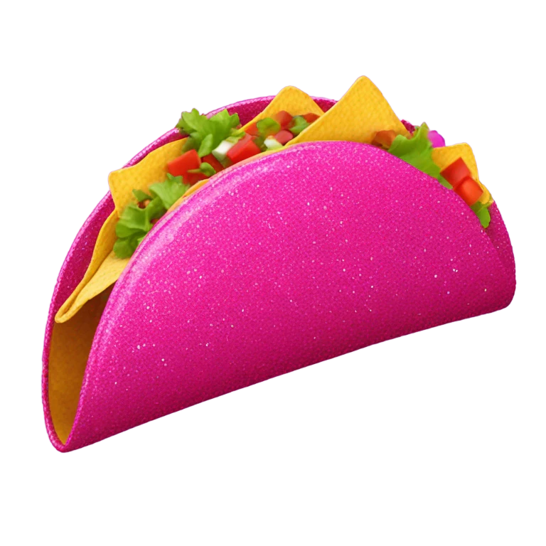 Hot pink glitter tacoshell  emoji