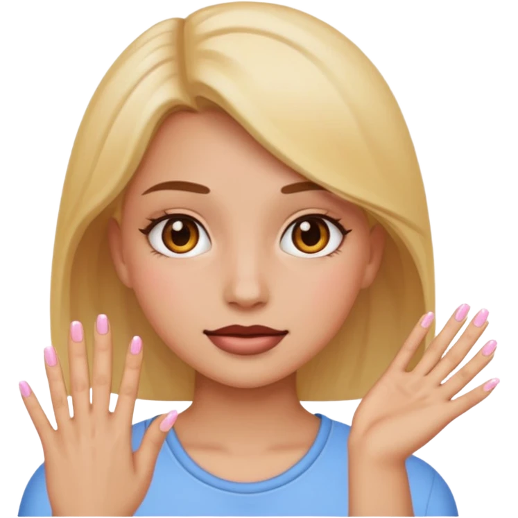a girl with nails emoji face only emoji