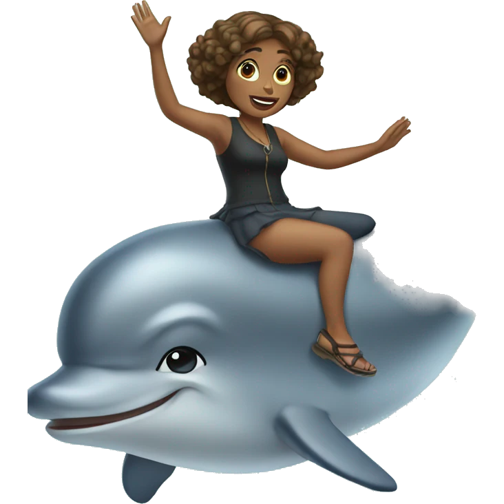 Woman riding dolphin emoji