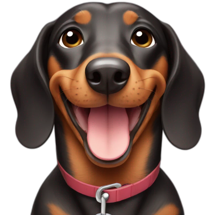 dachshund with a smile emoji