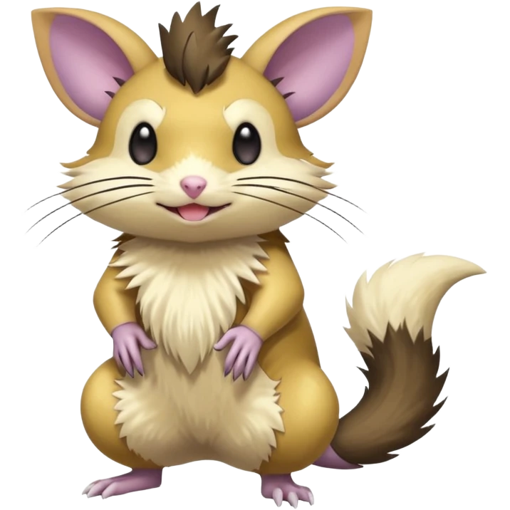 Rattata-Raticate-Emolga-Pachirisu-Cacomistl-Fakemon-hybrid-creature (full body) emoji