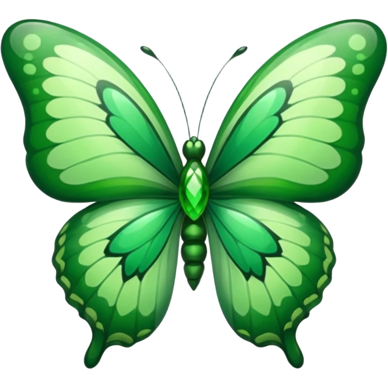 Green butterfly inside a green heart emoji