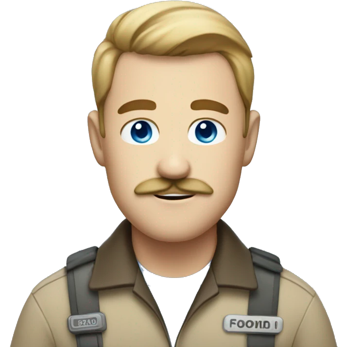zookeeper with mustache and blue eyes emoji