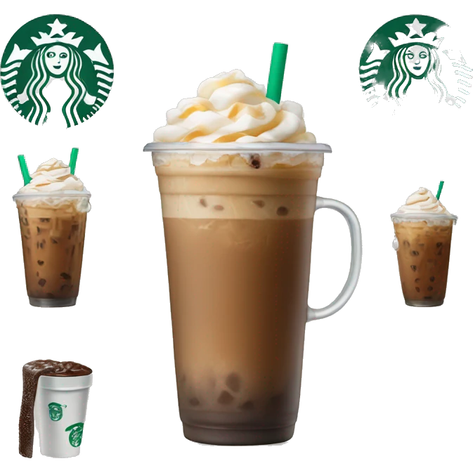 starbucks vanilla iced coffee  emoji