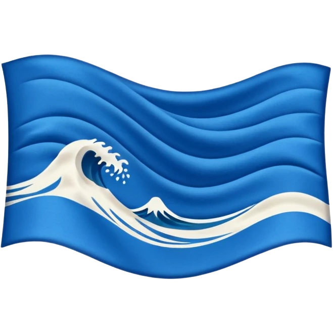 Wave Banner — blue cloth + white crest emoji