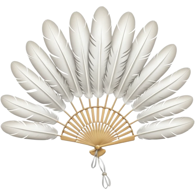 A dovetail consisting of white feathers that spread out in a fan shape. Without the dove. emoji