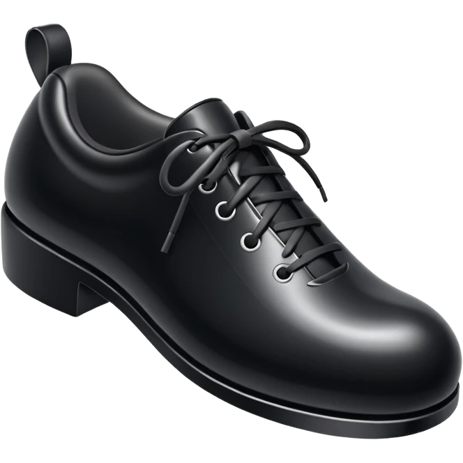 3D Apple-style emoji of a single shoe print on the ground, stylized and simple. Rounded, glossy, smooth shading, white background.
 emoji