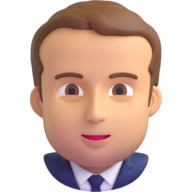 Emmanuel Macron, French president, 3D emoji style emoji