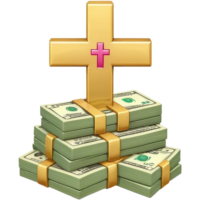 money with a cross emoji