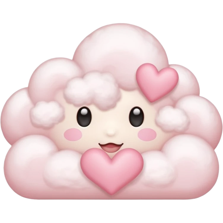 Cloud with pale pink hearts  emoji