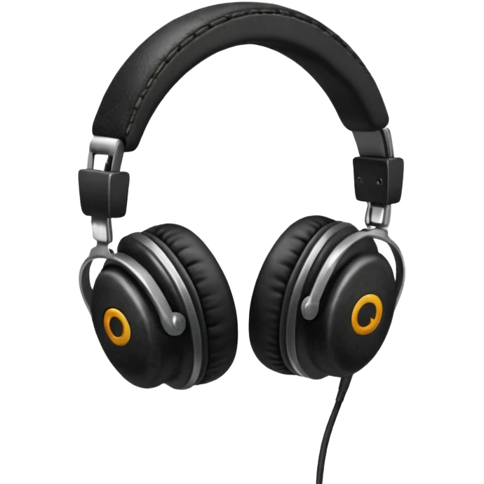 vintage black headphone emoji