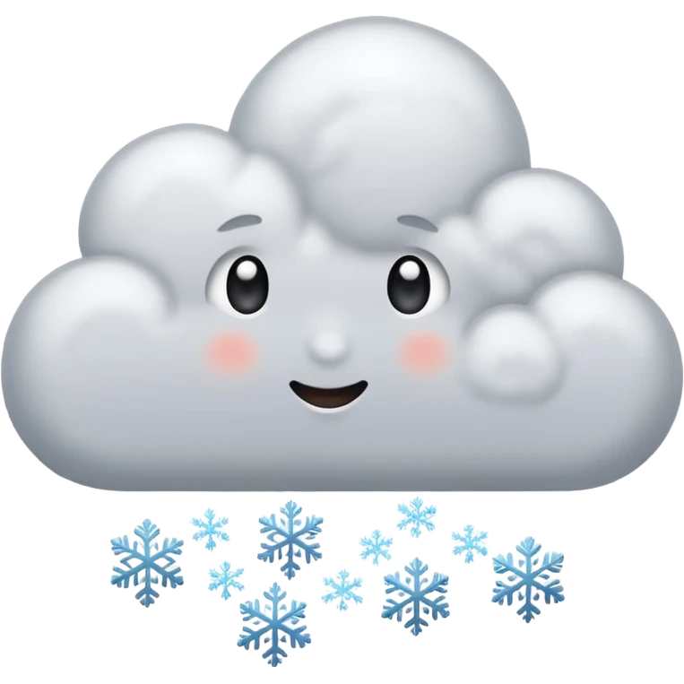 a cloud that is snowing emoji