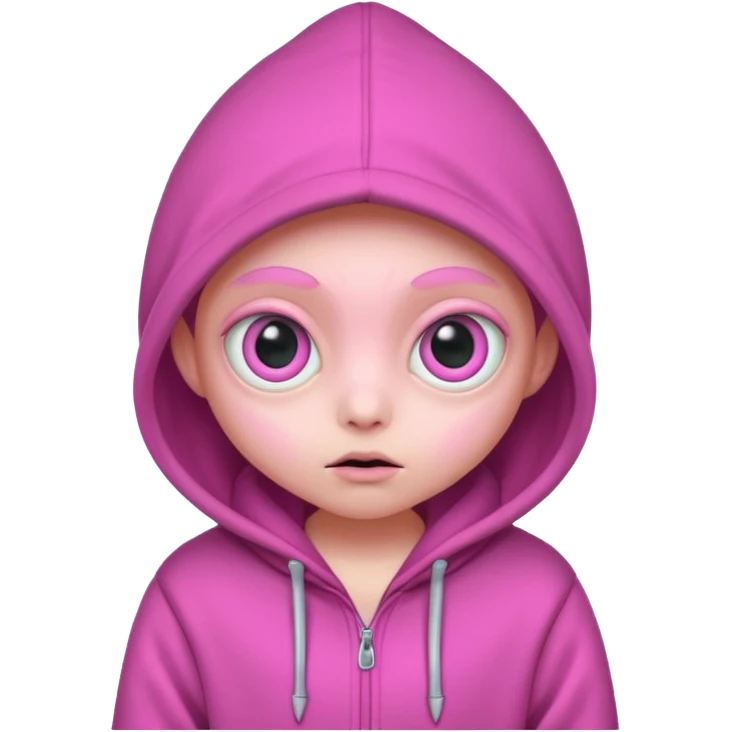 Aliens Pink, hoodie, cute big eyes emoji